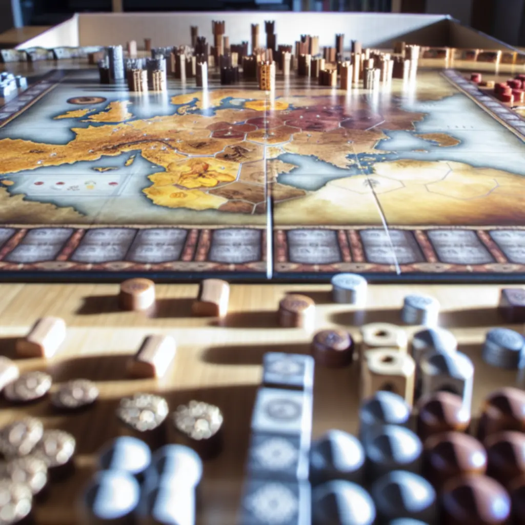 Plansza i elementy gry Eight Minute Empire – widok hero