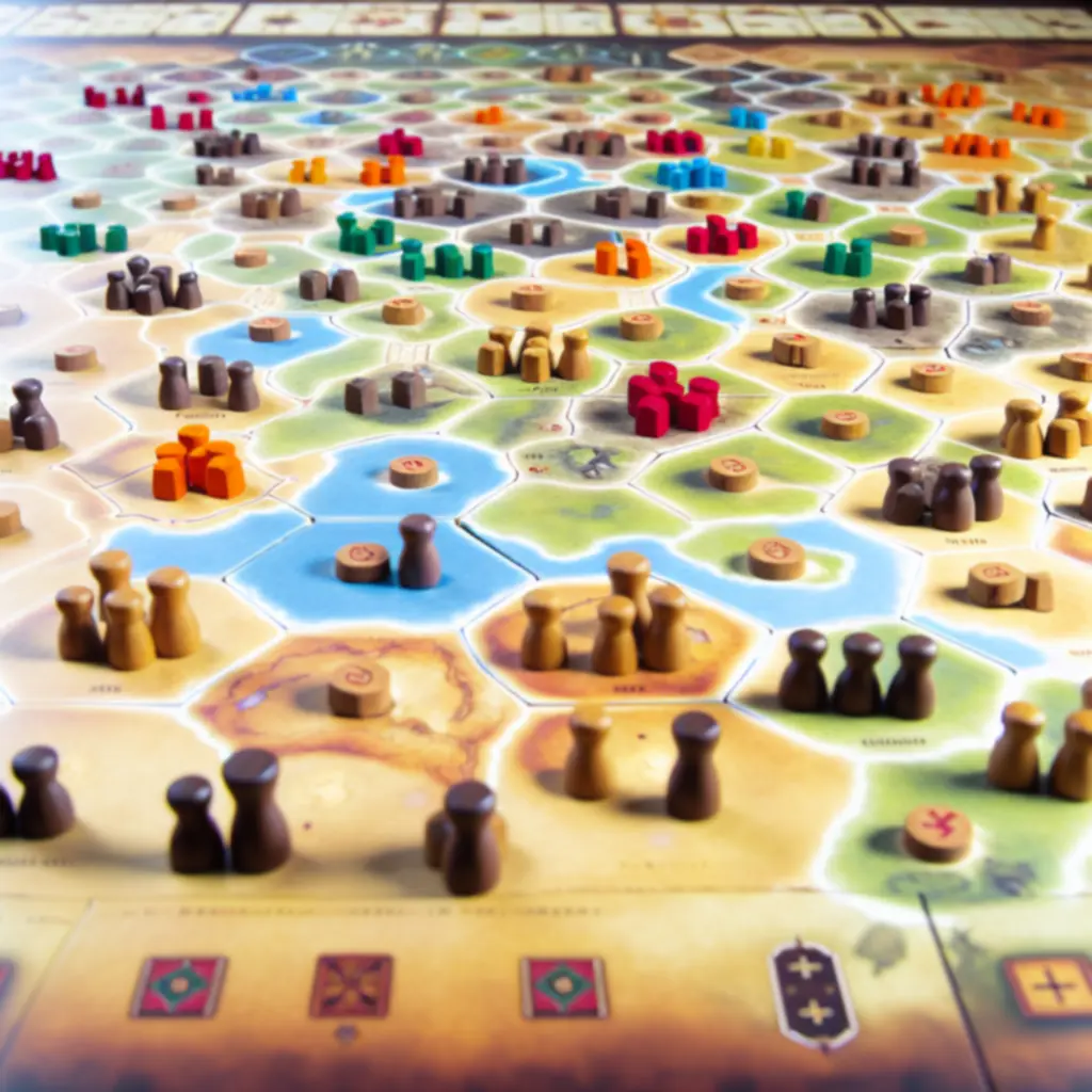 Mapa gry z podziałem na regiony – kontrola terytoriów w Eight Minute Empire