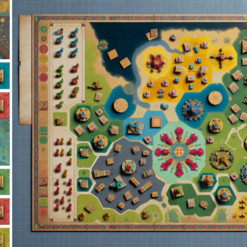 Strategiczna mapa z kluczowymi regionami w Eight Minute Empire