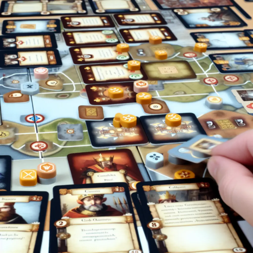 Sekwencja tury: wybór karty, akcja, efekt na planszy